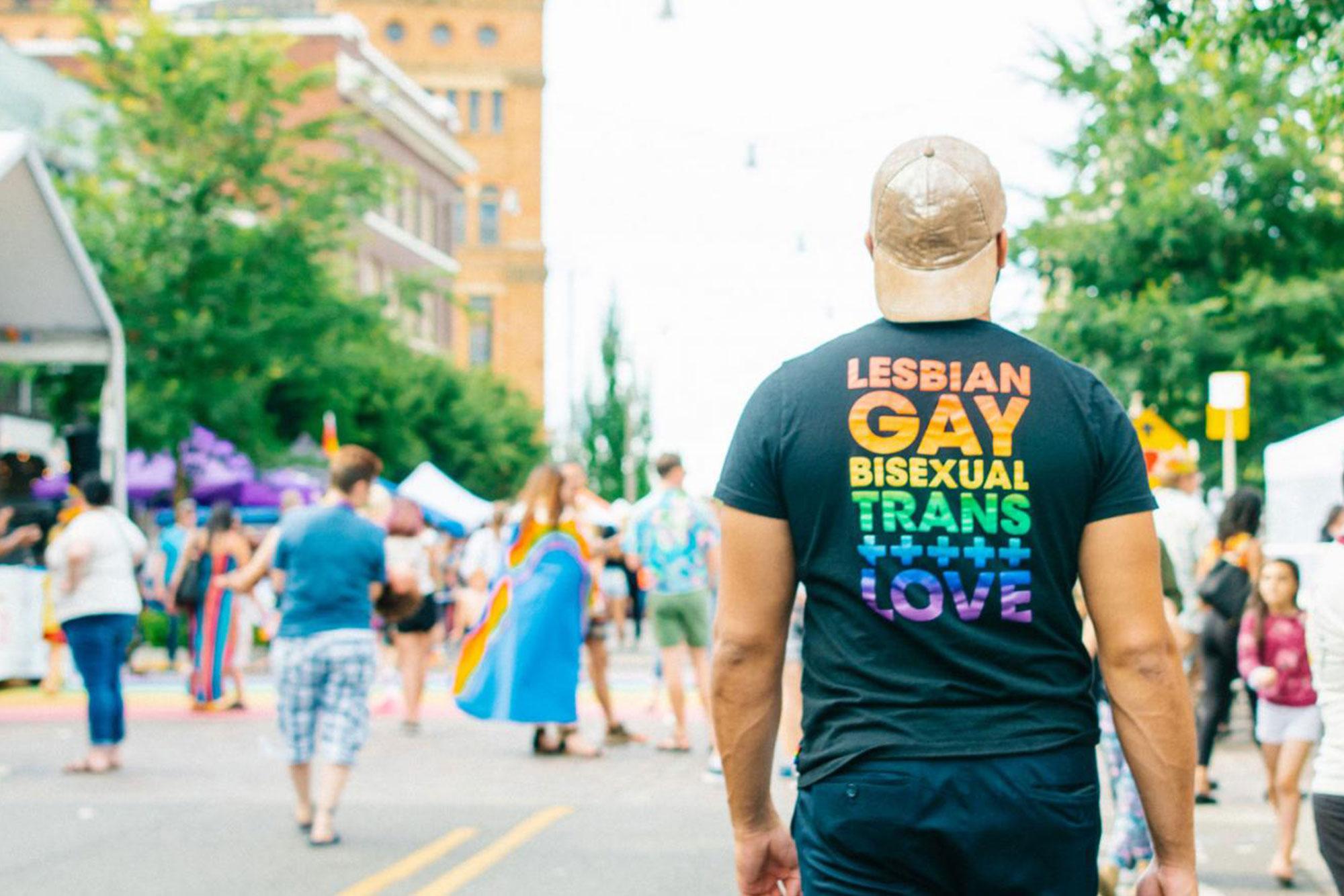 Crowd of people at Tacoma Pride